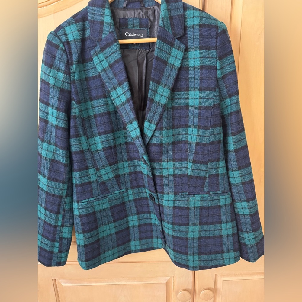 Chadwicks Black Watch Plaid Tailored Suit Jacket